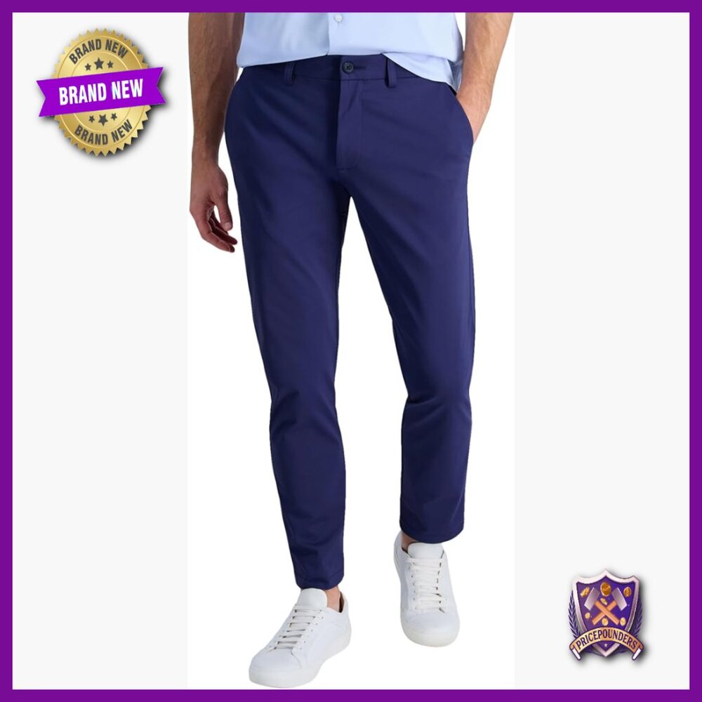 Performance Stretch Straight Fit Casual Pants, 32 Inseam, Polyester